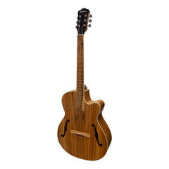 Martinez Jazz Hybrid Acoustic Small Body Cutaway Guitar (Jati-Teakwood)-MJH-3C-JTK