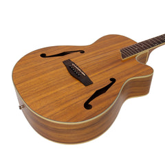 Martinez Jazz Hybrid Acoustic Small Body Cutaway Guitar (Koa)