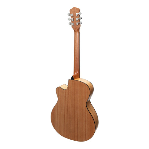 Martinez Jazz Hybrid Acoustic Small Body Cutaway Guitar (Mindi-Wood)-MJH-3C-MWD