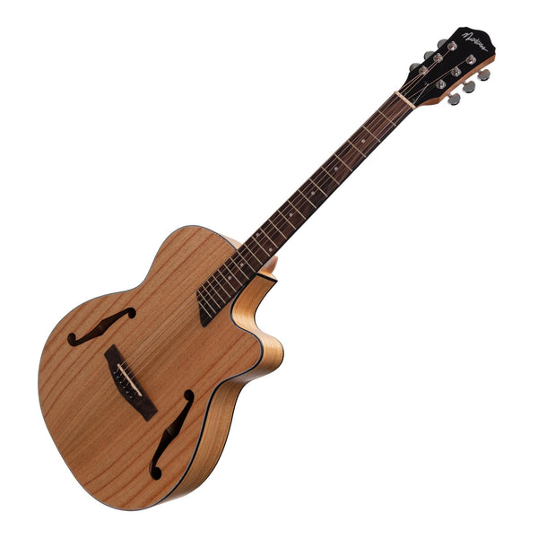 Martinez Jazz Hybrid Acoustic Small Body Cutaway Guitar (Mindi-Wood)