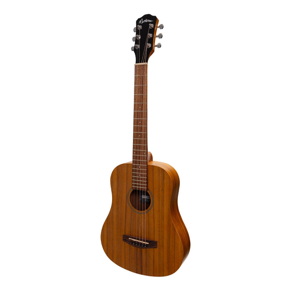 Martinez Left Handed Acoustic Babe Traveller Guitar (Koa)-MZ-BT2L-KOA