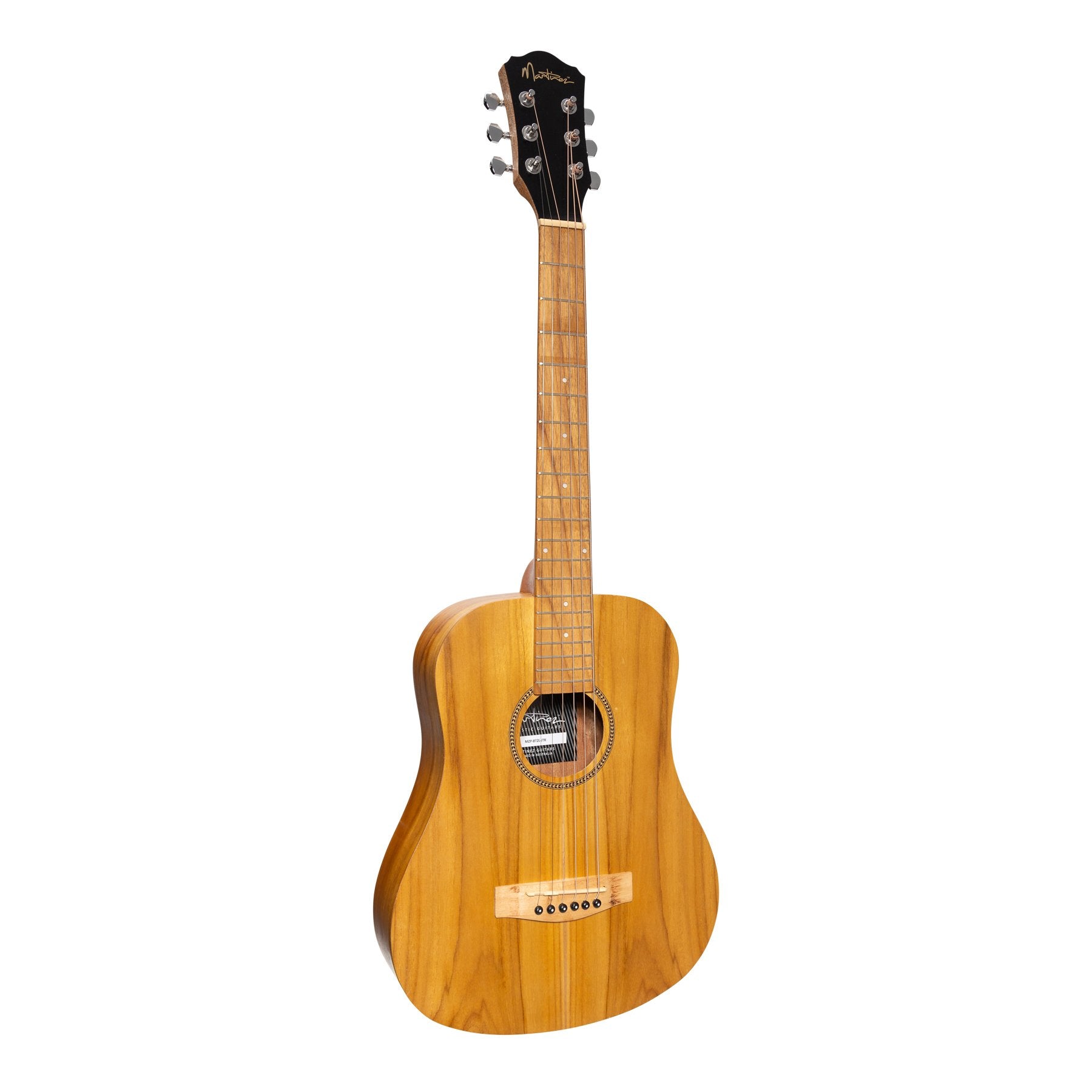 Martinez Left Handed Acoustic-Electric Babe Traveller Guitar (Jati-Teakwood)-MZP-BT2L-JTK