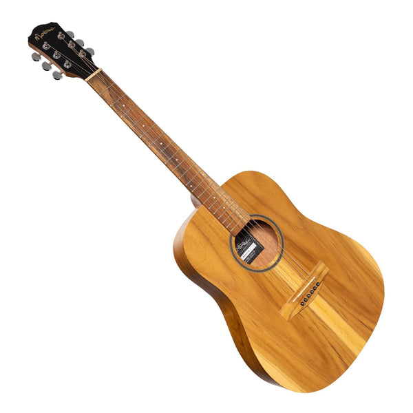 Martinez Left Handed Acoustic-Electric Middy Traveller Guitar (Jati-Teakwood)