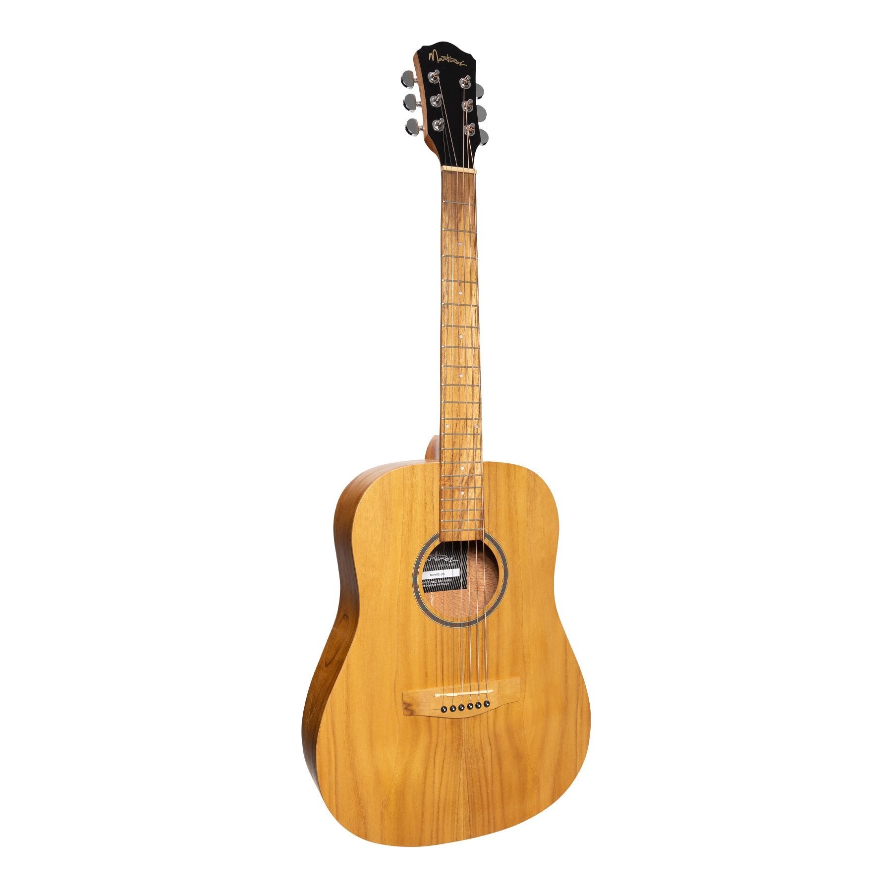 Martinez Left Handed Acoustic Middy Traveller Guitar (Jati-Teakwood)-MZ-MT2L-JTK