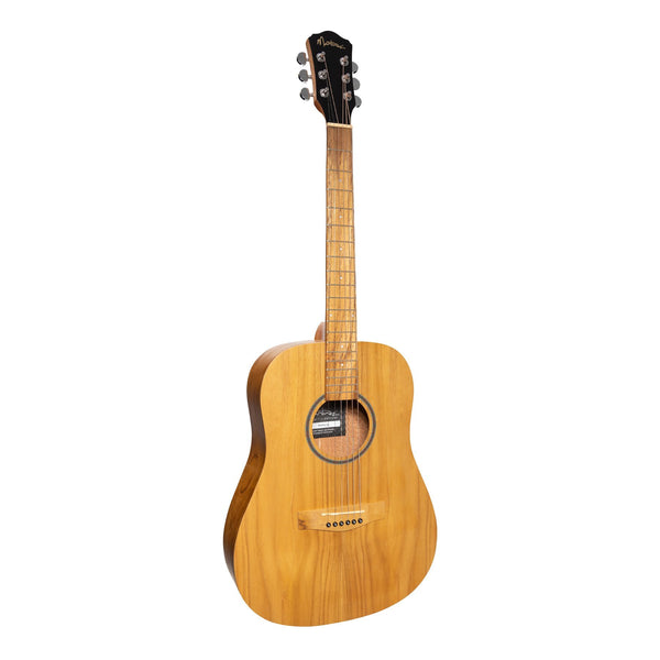 Martinez Left Handed Acoustic Middy Traveller Guitar (Jati-Teakwood)-MZ-MT2L-JTK