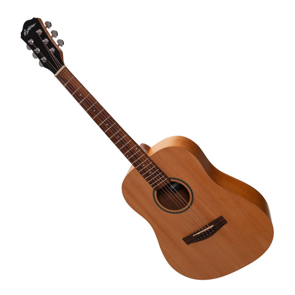 Martinez Left Handed Acoustic Middy Traveller Guitar (Mahogany)