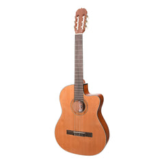 Martinez 'Natural Series' Cedar Top Acoustic-Electric Classical Cutaway Guitar (Open Pore)-MNCC-15-COP