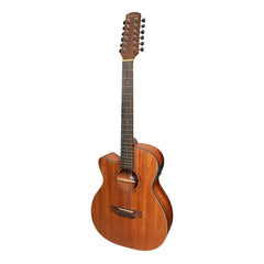Martinez 'Natural Series' Left Handed Mahogany Top 12-String Acoustic-Electric Small Body Cutaway Guitar (Open Pore)-MNFC-1512L-MOP