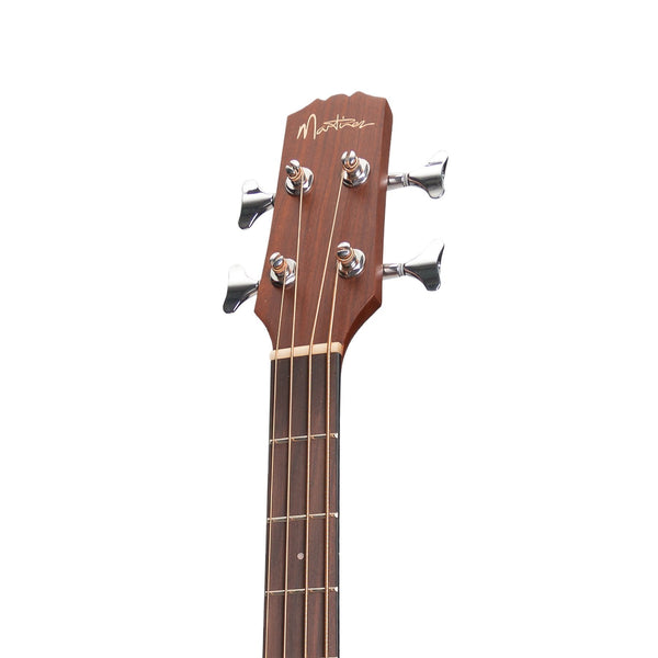 Martinez 'Natural Series' Left Handed Mahogany Top Acoustic-Electric Cutaway Bass Guitar (Open Pore)