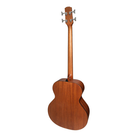 Martinez 'Natural Series' Left Handed Solid Mahogany Top Acoustic-Electric Bass Guitar (Open Pore)-MNB-15SL-MOP