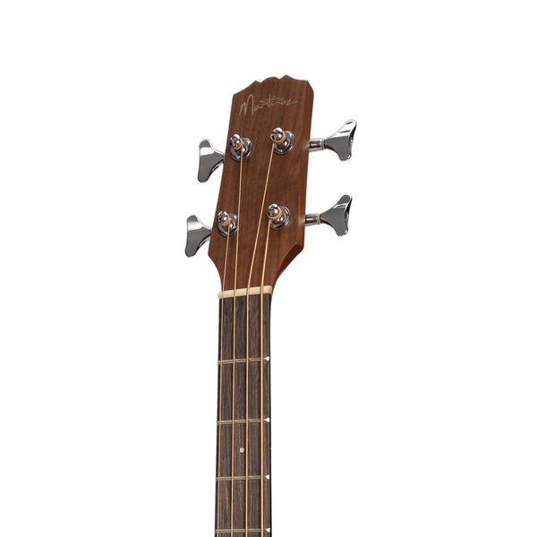 Martinez 'Natural Series' Left Handed Solid Mahogany Top Acoustic-Electric Bass Guitar (Open Pore)