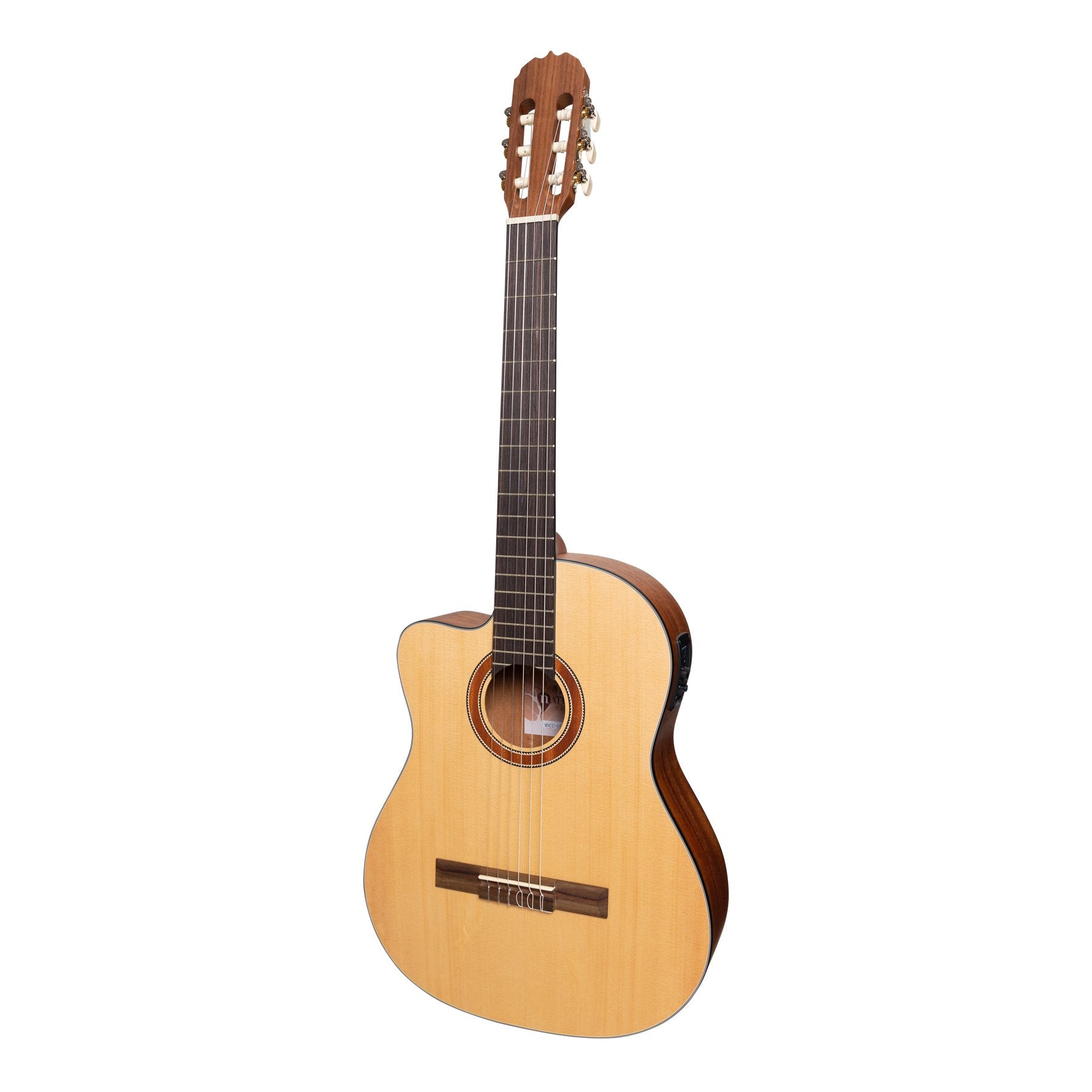 Martinez 'Natural Series' Left Handed Solid Spruce Top Acoustic-Electric Classical Cutaway Guitar (Open Pore)-MNCC-15SL-SOP