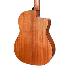 Martinez 'Natural Series' Left Handed Spruce Top Acoustic-Electric Classical Cutaway Guitar (Open Pore)