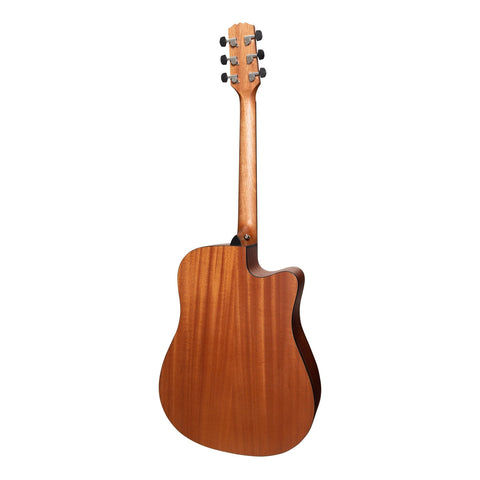 Martinez 'Natural Series' Left Handed Spruce Top Acoustic-Electric Dreadnought Cutaway Guitar (Open Pore)-MNDC-15L-SOP