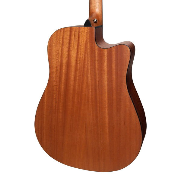 Martinez 'Natural Series' Left Handed Spruce Top Acoustic-Electric Dreadnought Cutaway Guitar (Open Pore)
