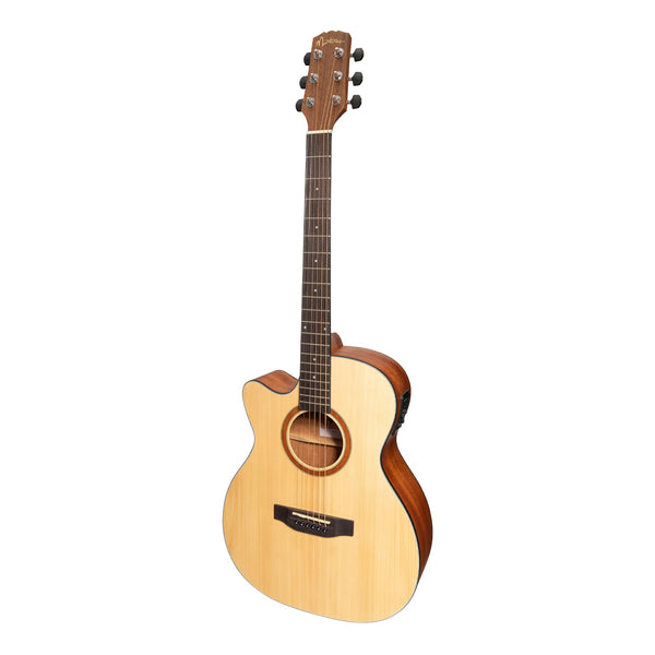 Martinez 'Natural Series' Left Handed Spruce Top Acoustic-Electric Small Body Cutaway Guitar (Open Pore)-MNFC-15L-SOP