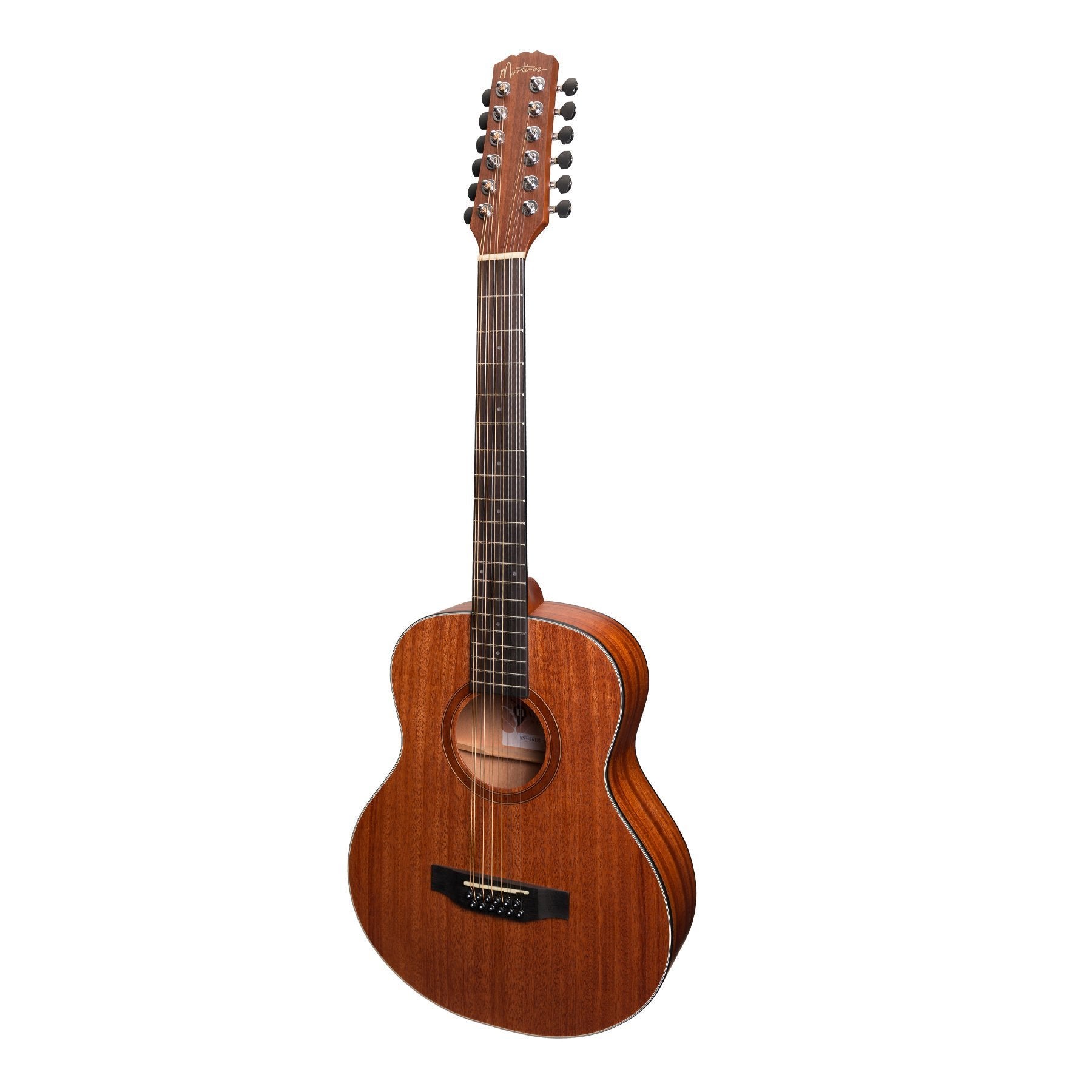 Martinez 'Natural Series' Mahogany Top 12-String Acoustic-Electric Mini Short Scale Guitar (Open Pore)-MNS-1512-MOP