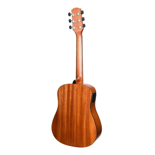 Martinez 'Natural Series' Mahogany Top Acoustic-Electric Babe Traveller Guitar (Open Pore)