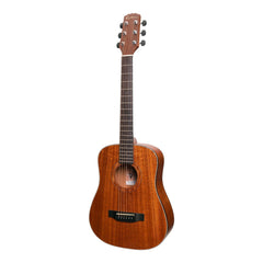 Martinez 'Natural Series' Mahogany Top Acoustic-Electric Babe Traveller Guitar (Open Pore)-MNBT-15-MOP