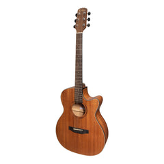 Martinez 'Natural Series' Mahogany Top Acoustic-Electric Small Body Cutaway Guitar (Open Pore)-MNFC-15-MOP