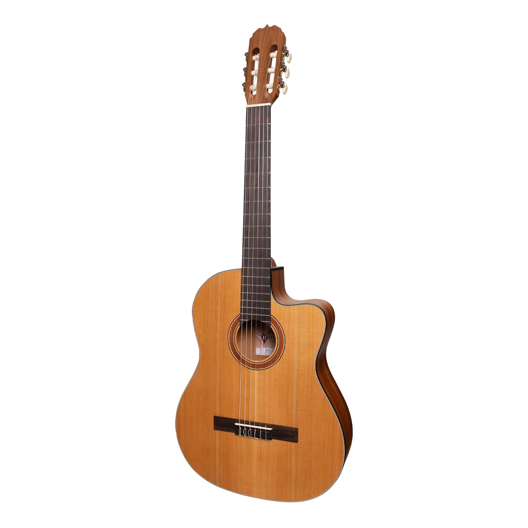 Martinez 'Natural Series' Solid Cedar Top Acoustic-Electric Classical Cutaway Guitar (Open Pore)-MNCC-15S-COP