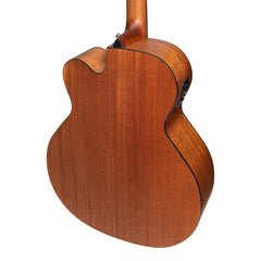 Martinez 'Natural Series' Solid Cedar Top Acoustic-Electric Cutaway Bass Guitar (Open Pore)