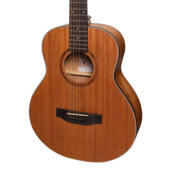 Martinez 'Natural Series' Solid Mahogany Top 12-String Acoustic-Electric Mini Short Scale Guitar (Open Pore)