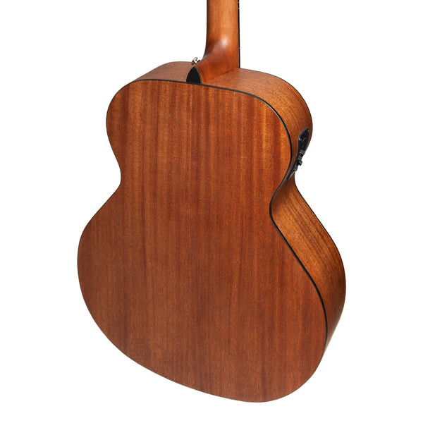 Martinez 'Natural Series' Solid Mahogany Top Acoustic-Electric Bass Guitar (Open Pore)