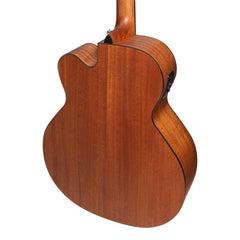 Martinez 'Natural Series' Solid Spruce Top Acoustic-Electric Cutaway Bass Guitar (Open Pore)