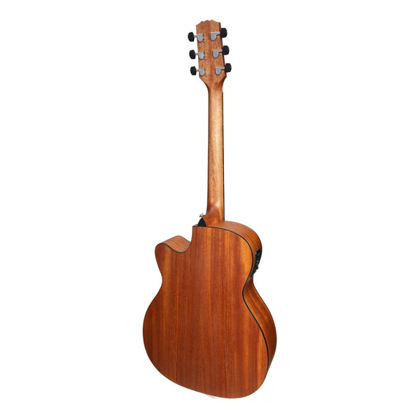 Martinez 'Natural Series' Solid Spruce Top Acoustic-Electric Small Body Cutaway Guitar (Open Pore)-MNFC-15S-SOP