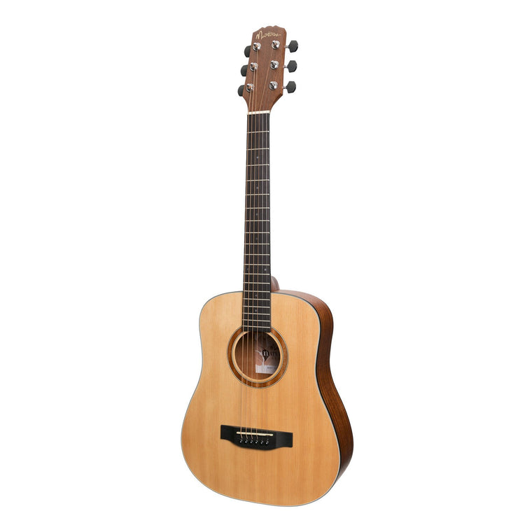 Martinez 'Natural Series' Spruce Top Acoustic-Electric Babe Traveller Guitar (Open Pore)