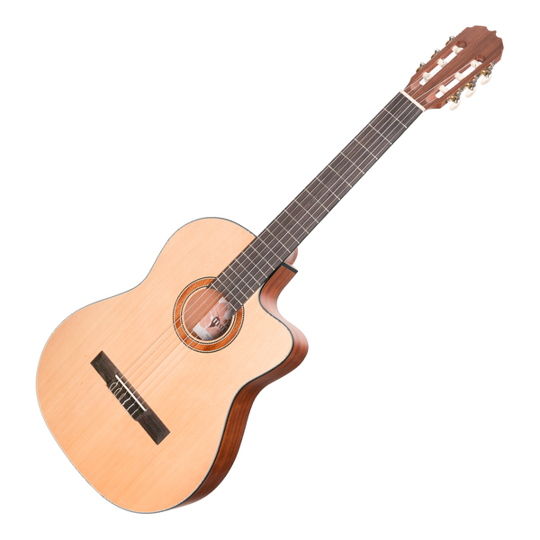 Martinez 'Natural Series' Spruce Top Acoustic-Electric Classical Cutaway Guitar (Open Pore)