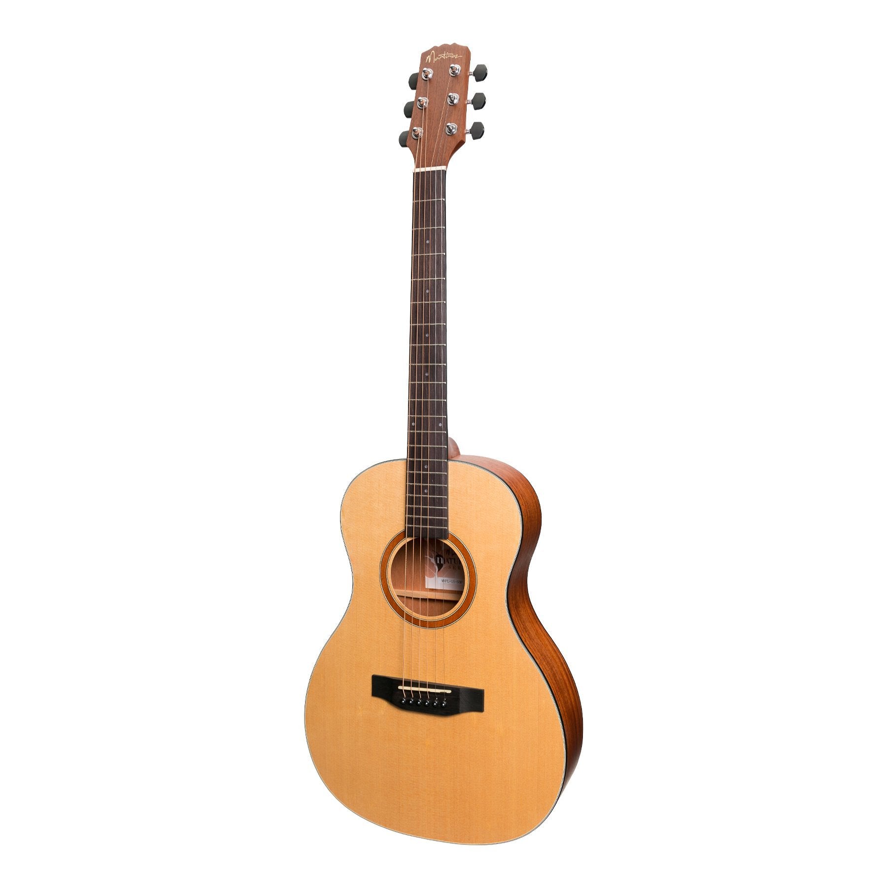 Martinez 'Natural Series' Spruce Top Acoustic-Electric Parlour Guitar (Open Pore)-MNPL-15-SOP