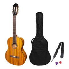 Martinez 'Slim Jim' 3/4 Size Electric Classical Guitar Pack with Pickup/Tuner (Koa)-MP-SJ34PT-KOA