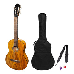 Martinez 'Slim Jim' 3/4 Size Student Classical Guitar Pack with Built In Tuner (Koa)-MP-SJ34T-KOA