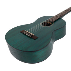 Martinez 'Slim Jim' 3/4 Size Student Classical Guitar with Built In Tuner (Teal Green)