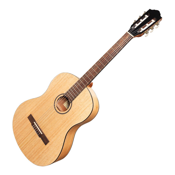 Martinez 'Slim Jim' Full Size Electric Classical Guitar Pack with Pickup/Tuner (Mindi-Wood)