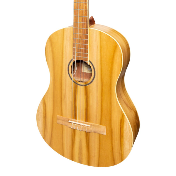Martinez 'Slim Jim' Full Size Electric Classical Guitar with Pickup/Tuner (Jati-Teakwood)