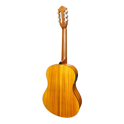 Martinez 'Slim Jim' Full Size Electric Classical Guitar with Pickup/Tuner (Koa)