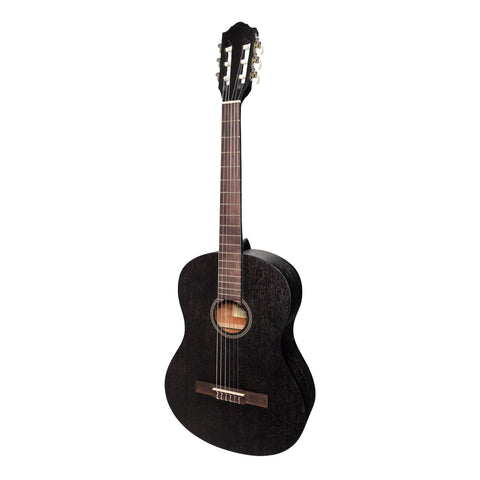 Martinez 'Slim Jim' Full Size Student Classical Guitar Pack with Built In Tuner (Black)-MP-SJ44T-BLK