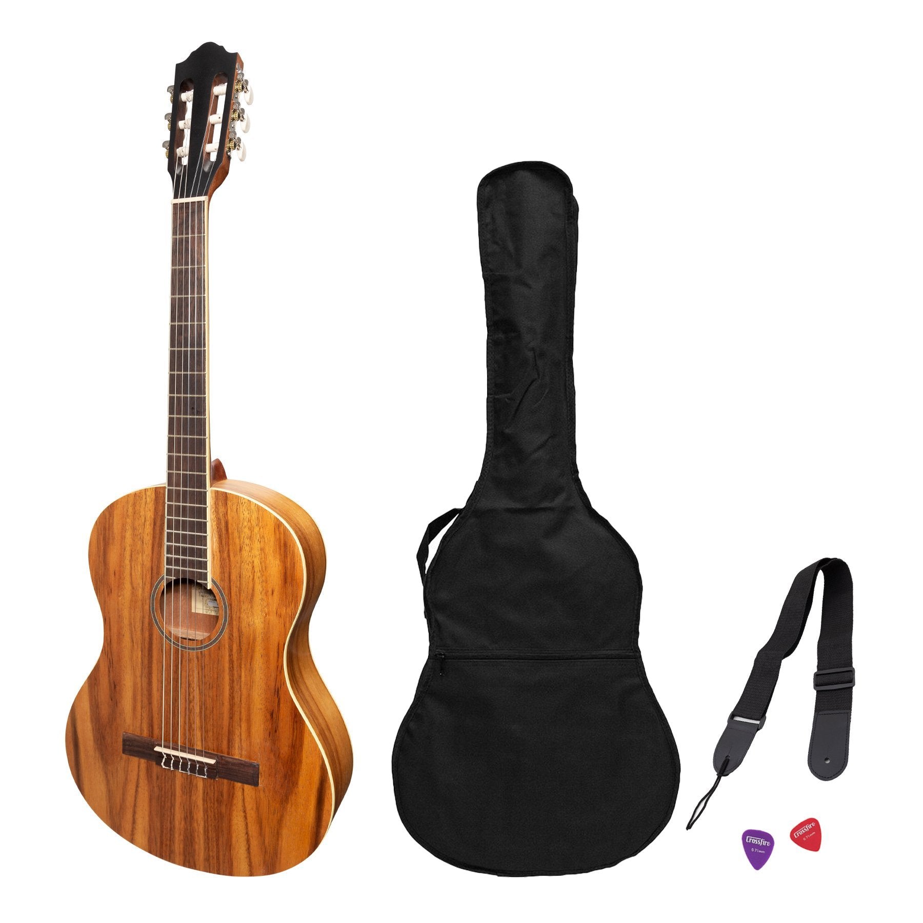 Martinez 'Slim Jim' Full Size Student Classical Guitar Pack with Built In Tuner (Rosewood)-MP-SJ44T-RWD