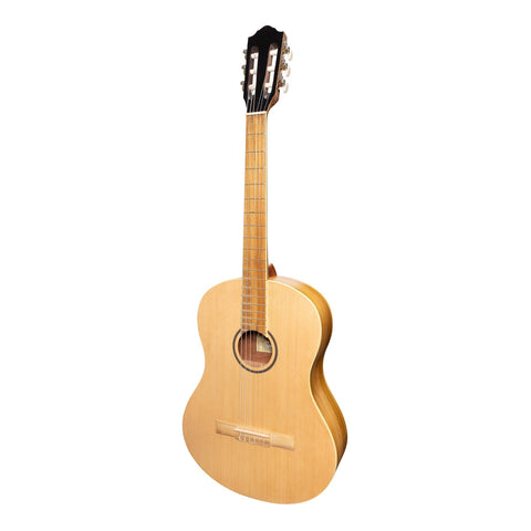 Martinez 'Slim Jim' Full Size Student Classical Guitar Pack with Built In Tuner (Spruce/Jati-Teakwood)-MP-SJ44T-SJ