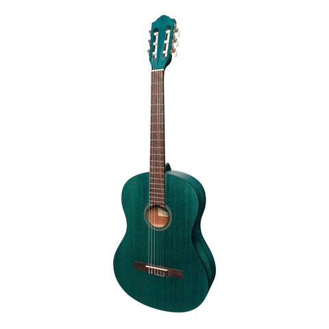 Martinez 'Slim Jim' Full Size Student Classical Guitar Pack with Built In Tuner (Teal Green)-MP-SJ44T-TGR