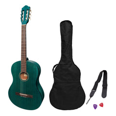 Martinez 'Slim Jim' Full Size Student Classical Guitar Pack with Built In Tuner (Teal Green)-MP-SJ44T-TGR
