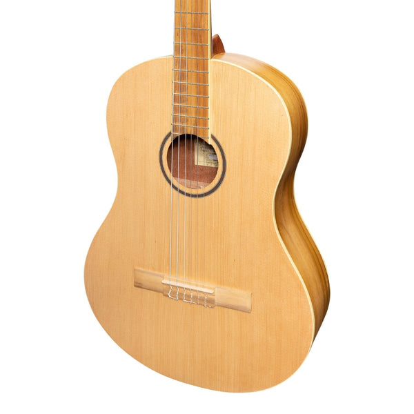 Martinez 'Slim Jim' Full Size Student Classical Guitar with Built In Tuner (Spruce/Jati-Teakwood)