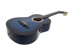 Martinez 'Slim Jim' G-Series 3/4 Size Classical Guitar with Built-in Tuner (Blue-Gloss)