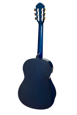 Martinez 'Slim Jim' G-Series 3/4 Size Student Classical Guitar Pack with Built In Tuner (Blue-Gloss)-MP-SJ34GT-BLS