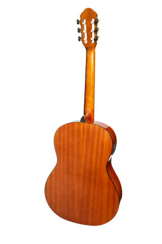 Martinez 'Slim Jim' G-Series Full Size Electric Classical Guitar with Tuner (Amber-Gloss)-MC-SJ44GT-AMB