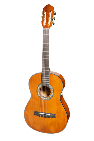 Martinez 'Slim Jim' G-Series Full Size Student Classical Guitar Pack with Built In Tuner (Natural-Gloss)