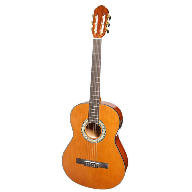 Martinez 'Slim Jim' G-Series Left Handed Full Size Classical Guitar with Built-in Tuner (Natural-Gloss)